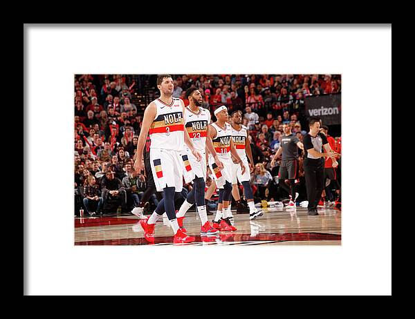 Nba Pro Basketball Framed Print featuring the photograph Tim Frazier and Anthony Davis by Cameron Browne