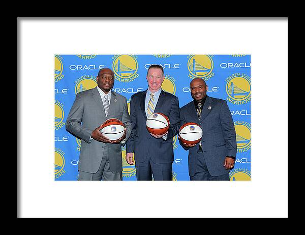 Nba Pro Basketball Framed Print featuring the photograph Tim Hardaway, Mitch Richmond, and Chris Mullin by Rocky Widner
