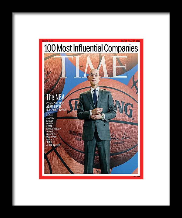 Time 100 Most Influential Companies Framed Print featuring the photograph TIME 100 Companies - Adam Silver by Photograph by Stefan Ruiz for TIME