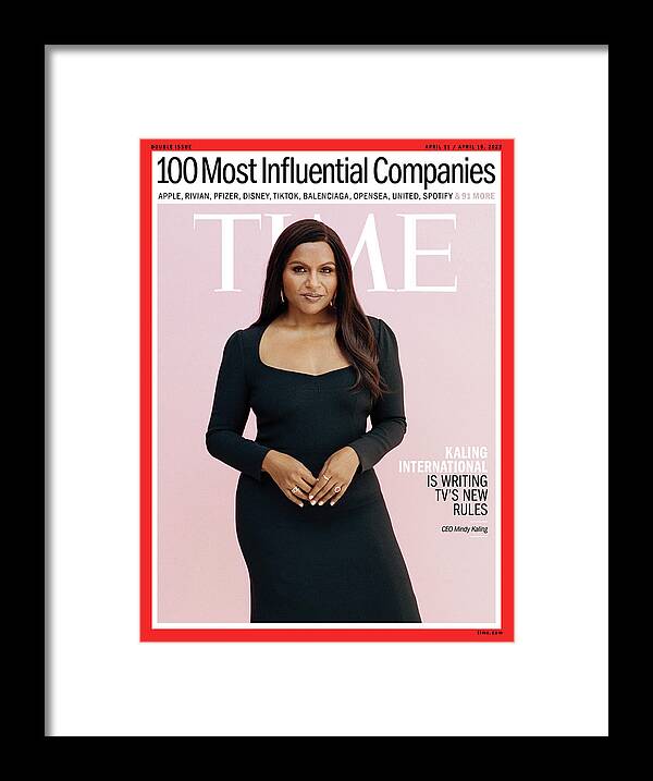 Time 100 Companies Framed Print featuring the photograph TIME 100 Companies - Mindy Kaling by Photograph by Chantal Anderson for TIME