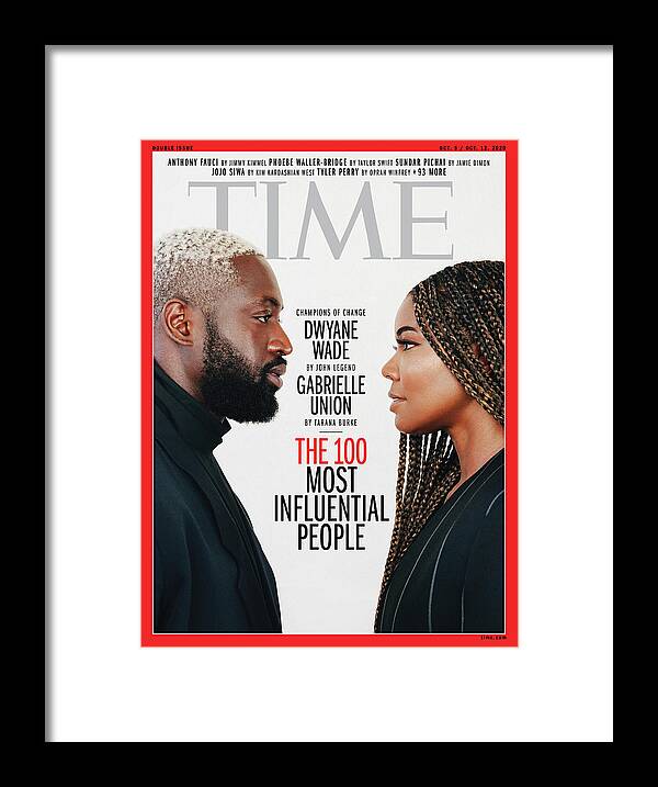 Time 100 Most Influential People Framed Print featuring the photograph TIME 100 - Dwyane Wade, Gabrielle Union by Photograph by Texas Isaiah for TIME