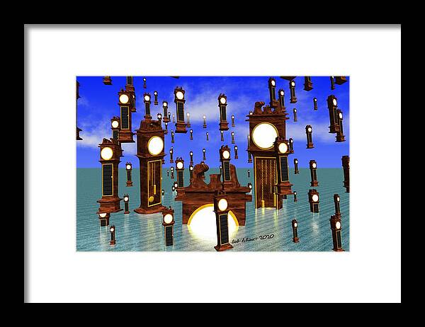 Digital Surreal Surrealism Framed Print featuring the digital art Time and Again by Bob Shimer