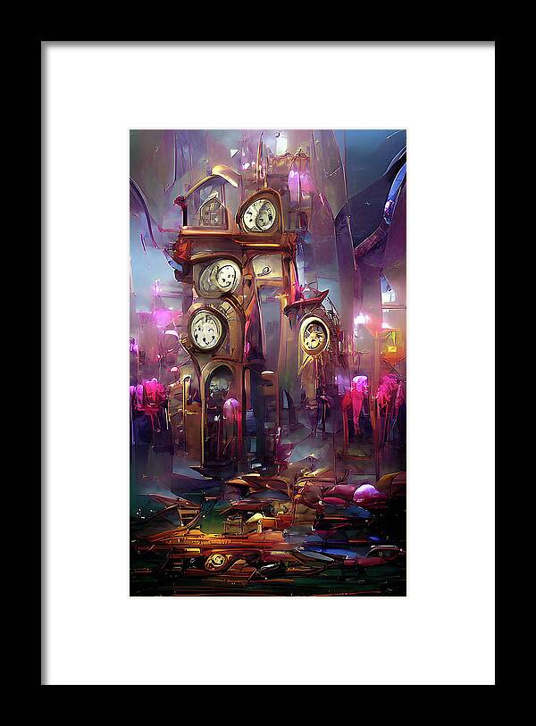 Richard Reeve Framed Print featuring the digital art Timekeeper by Richard Reeve