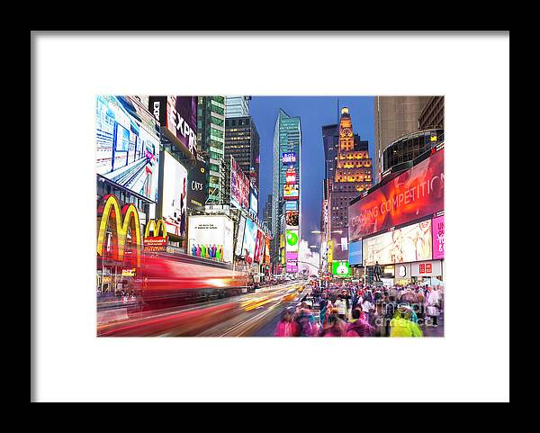 New York Usa Framed Print featuring the photograph Times Square, New York by Neale And Judith Clark