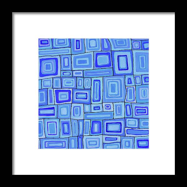 Abstract Squares Framed Print featuring the painting TIMES SQUARED SOULFUL Abstract Squares by Lynnie Lang