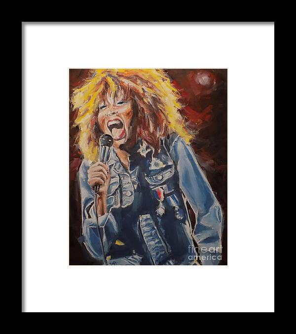 Rockstar Framed Print featuring the painting Tina by Dan Campbell