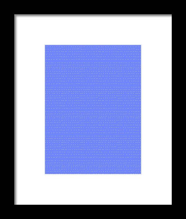 Dots Framed Print featuring the digital art Tiny White Dot Lines On Royal Blue by Ashley Rice