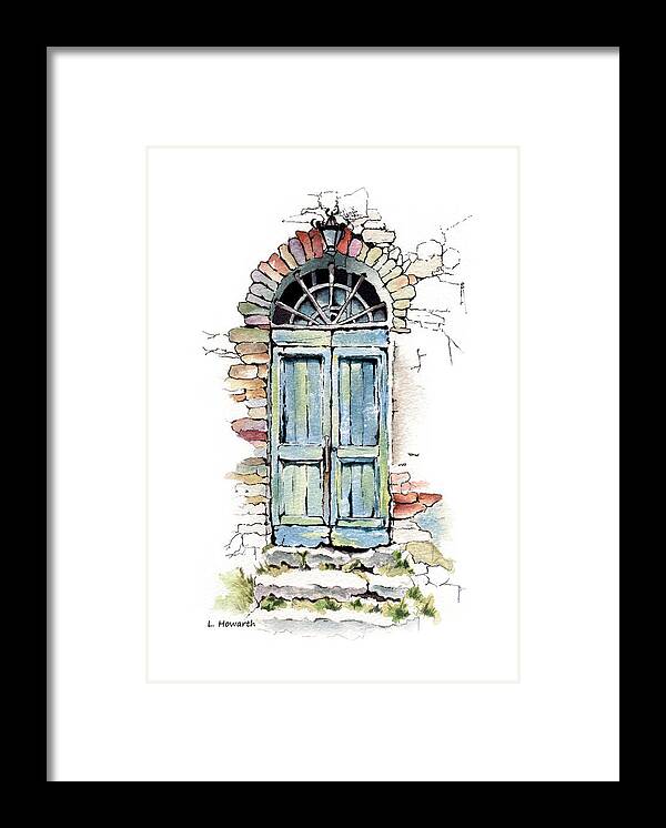 Doorway Framed Print featuring the painting To Another World by Louise Howarth