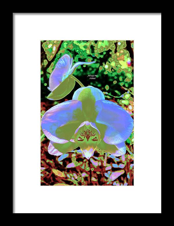 Flowers Framed Print featuring the photograph Todays Orchids in Blue by John Anderson
