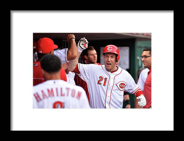 Great American Ball Park Framed Print featuring the photograph Todd Frazier by Jamie Sabau