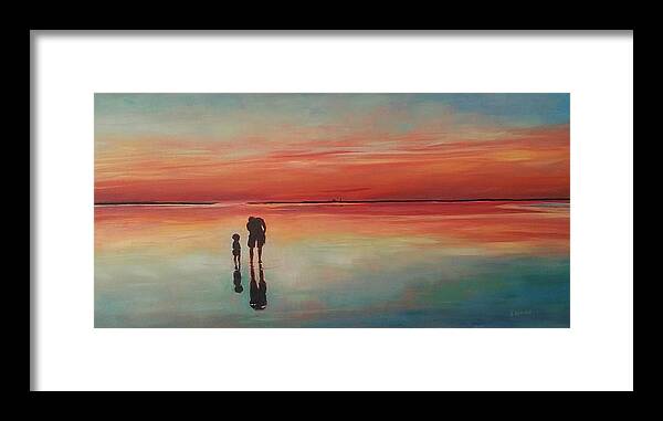 Seascape Framed Print featuring the painting Reflections by Sheila Romard