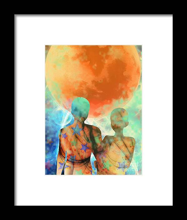 Digital Art Framed Print featuring the mixed media Together by Don Ravi