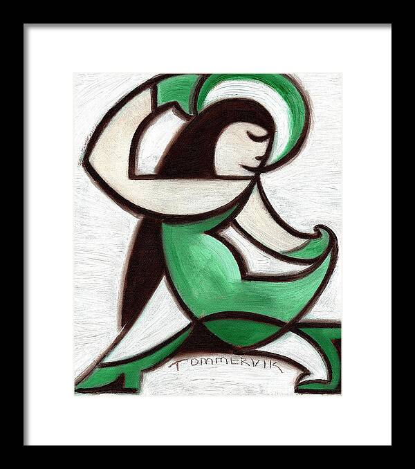  Framed Print featuring the painting Tommervik Abstract Art Deco Woman Dancing Art print by Tommervik