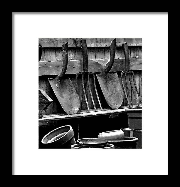 Gardening Tools Framed Print featuring the photograph Tools of the Trade by Kerry Obrist