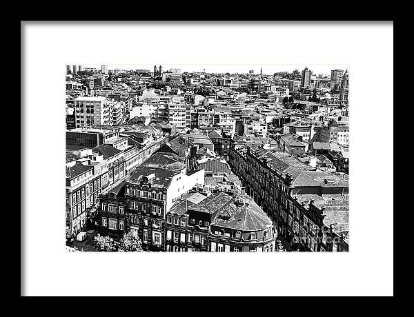 Top View In Porto Framed Print featuring the photograph Top View in Porto Portugal by John Rizzuto