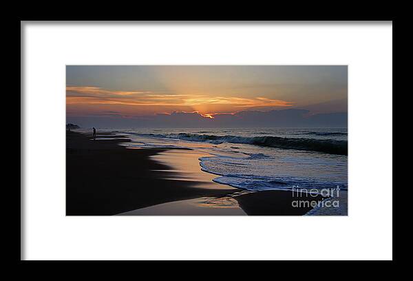 Sunrise Framed Print featuring the photograph Topsail Island Sunrise 1960 by Jack Schultz