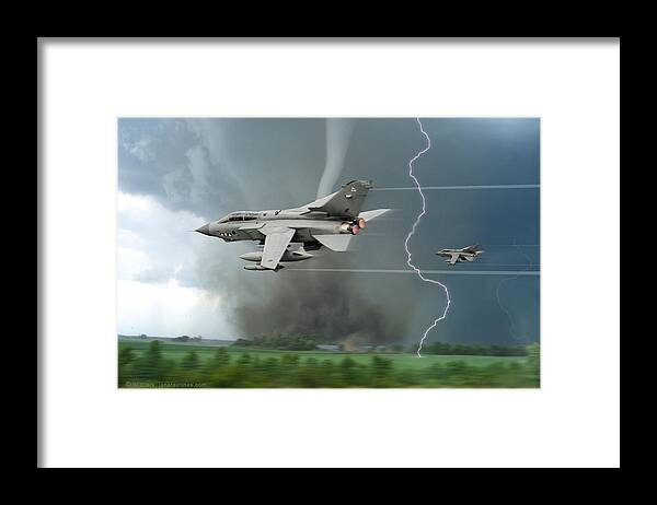 Panavia Framed Print featuring the digital art Tornados In The Storm by Custom Aviation Art