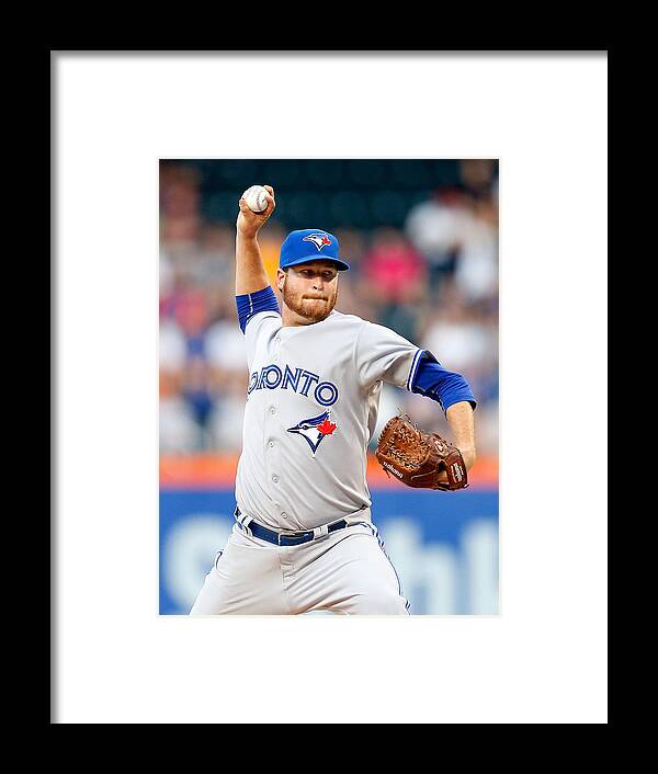 American League Baseball Framed Print featuring the photograph Toronto Blue Jays v New York Mets by Jim McIsaac