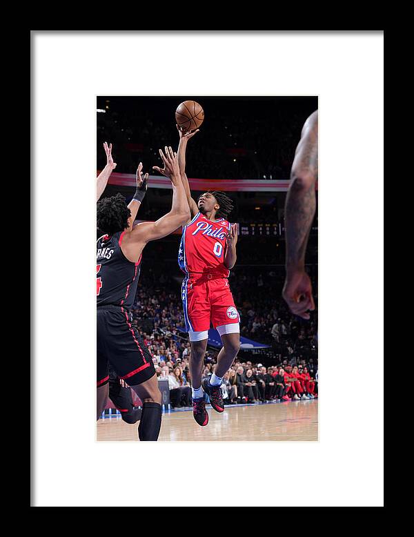 Tyrese Maxey Framed Print featuring the photograph Toronto Raptors v Philadelphia 76ers by Jesse D. Garrabrant