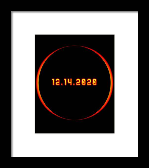 Cool Framed Print featuring the digital art Total Solar Eclipse Winter December 14 2020 by Flippin Sweet Gear