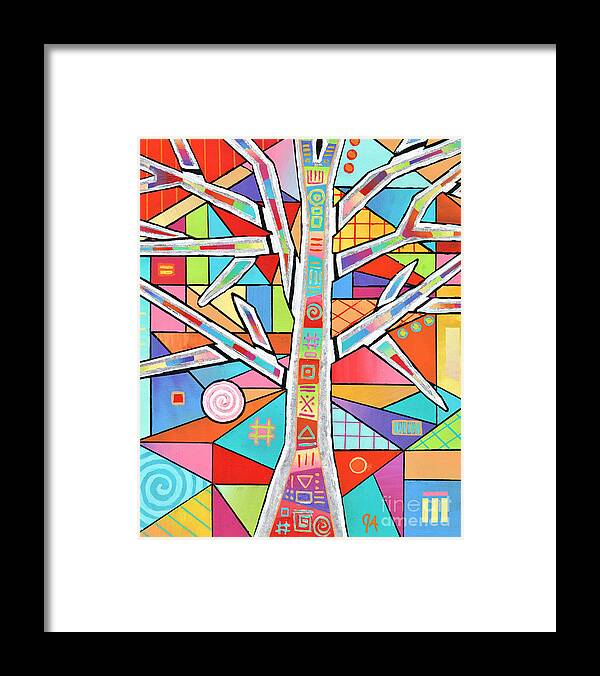 Tree Framed Print featuring the painting Totem Tree by Jeremy Aiyadurai