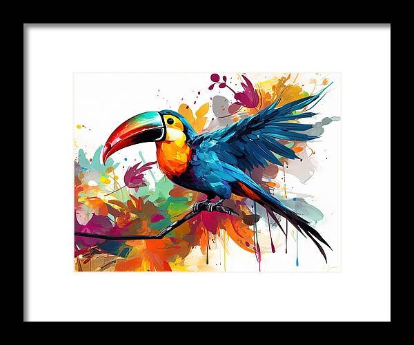 Toucan Art Framed Print featuring the painting Toucan Paintings by Lourry Legarde