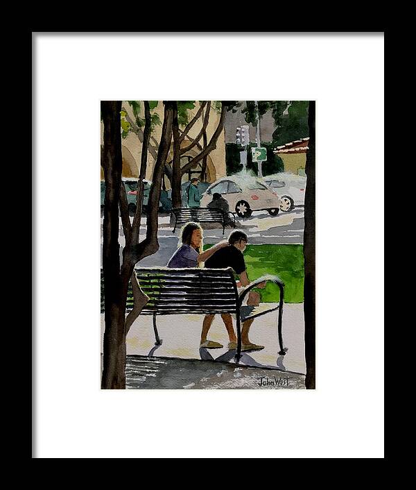 Palo Alto Framed Print featuring the painting Touching Moment by John West
