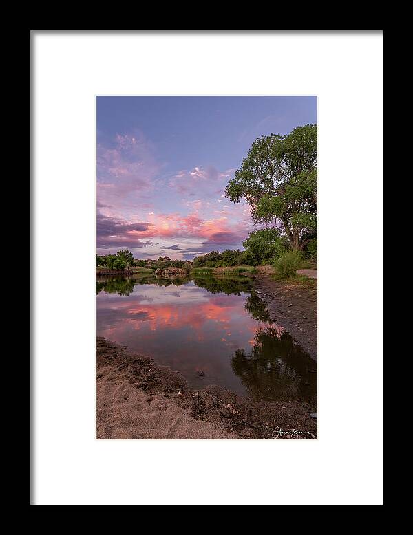 Sunset Framed Print featuring the photograph Touching the Shore by Aaron Burrows
