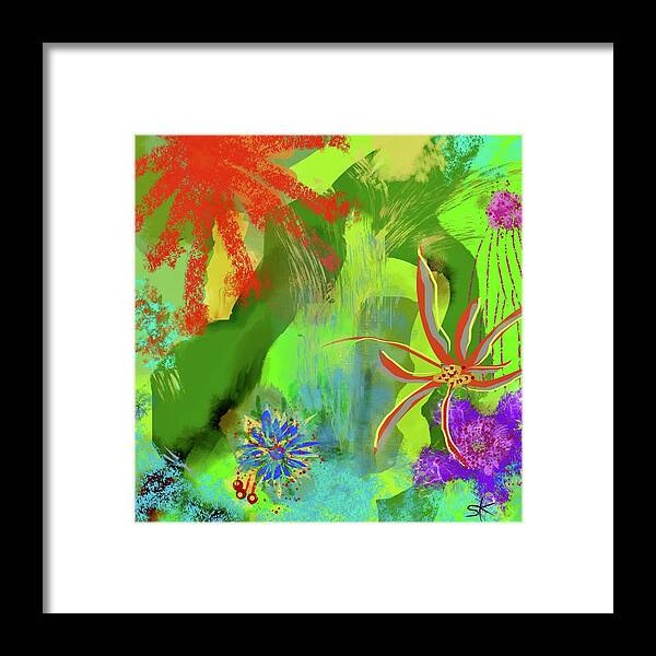 Abstract Framed Print featuring the digital art Toward the Water Falls by Sherry Killam