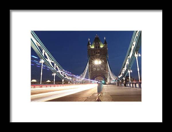 Sky Framed Print featuring the photograph Tower bridge in midnight by Vaclav Sonnek