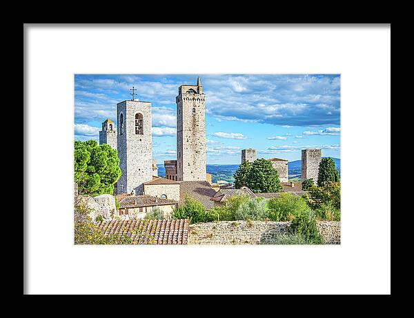 Italy Photography Framed Print featuring the photograph Towers of San Gimignano by Marla Brown