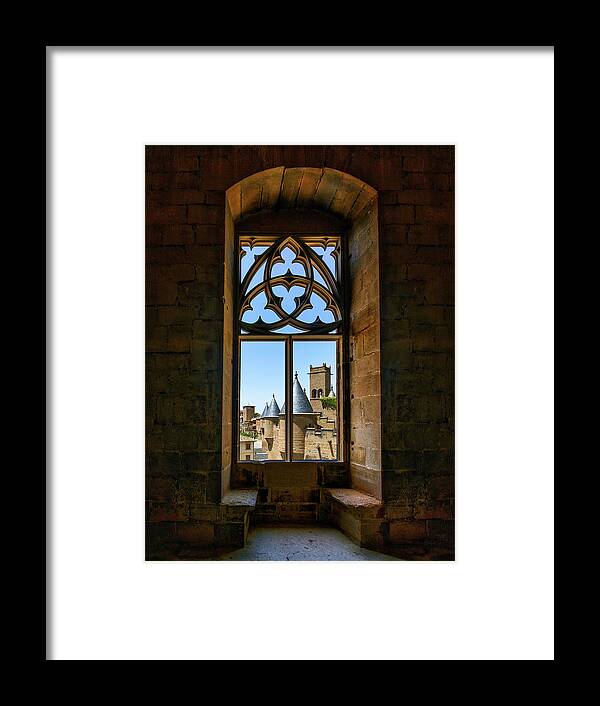 Ornate Framed Print featuring the photograph Tower's ornate window by Micah Offman