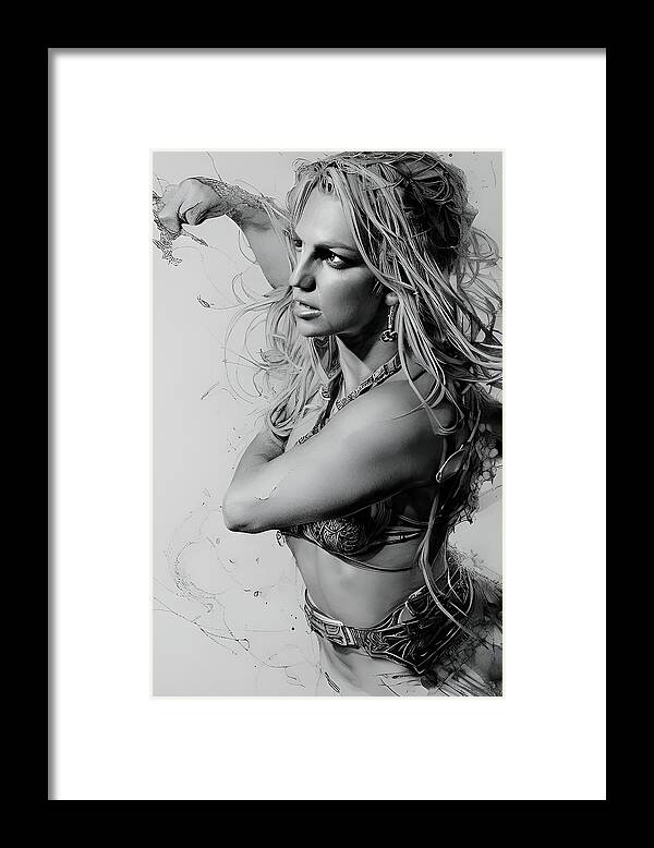 Britney Spears Framed Print featuring the digital art Toxic - Britney Spears by Fred Larucci