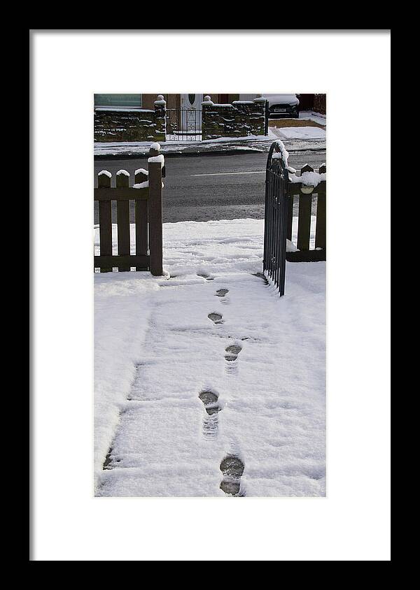 Traces On Snow Framed Print featuring the photograph Traces in the Snow by Elena Perelman