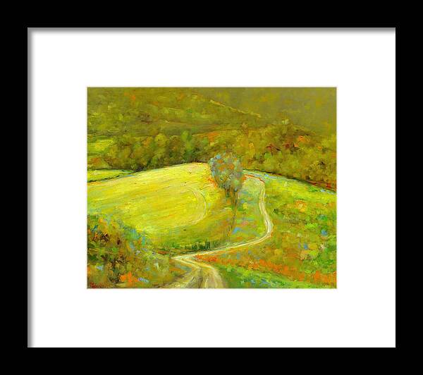 Tracks Framed Print featuring the painting Tracks by Roger Clarke