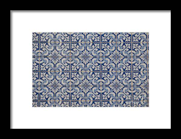 Blue Framed Print featuring the photograph Traditional Portuguese tiles l6 by Ilan Rosen