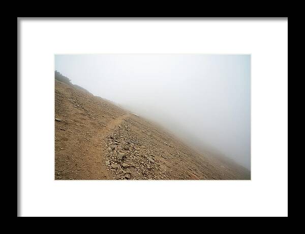 Footpath Framed Print featuring the photograph Trail into Fog by Pelo Blanco Photo