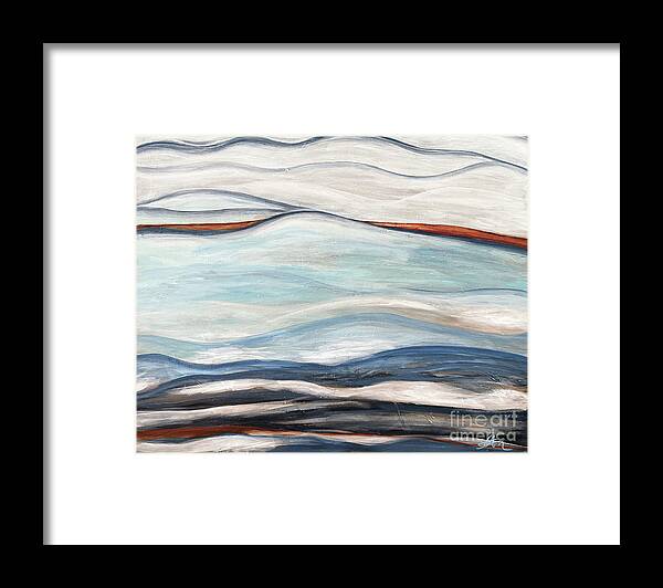 Water Framed Print featuring the painting Tranquil by Pamela Schwartz
