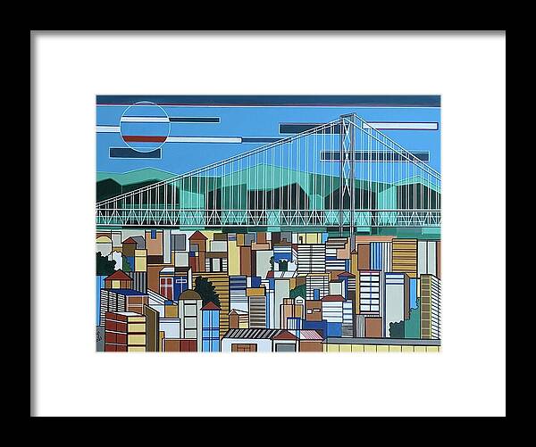 Contemporary Cityscape Framed Print featuring the painting Tranquility by Raji Musinipally