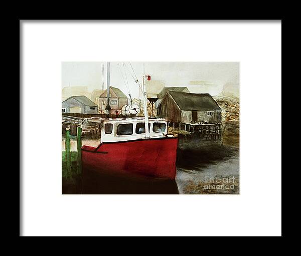 Art - Watercolor Framed Print featuring the painting Tranquility - Watercolor Painting by Sher Nasser
