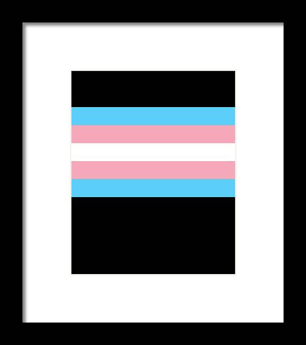 Funny Framed Print featuring the digital art Transgender Pride Flag by Flippin Sweet Gear