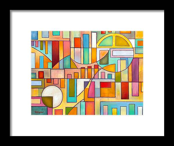 Abstract Framed Print featuring the painting Transparent Levels by Jason Williamson
