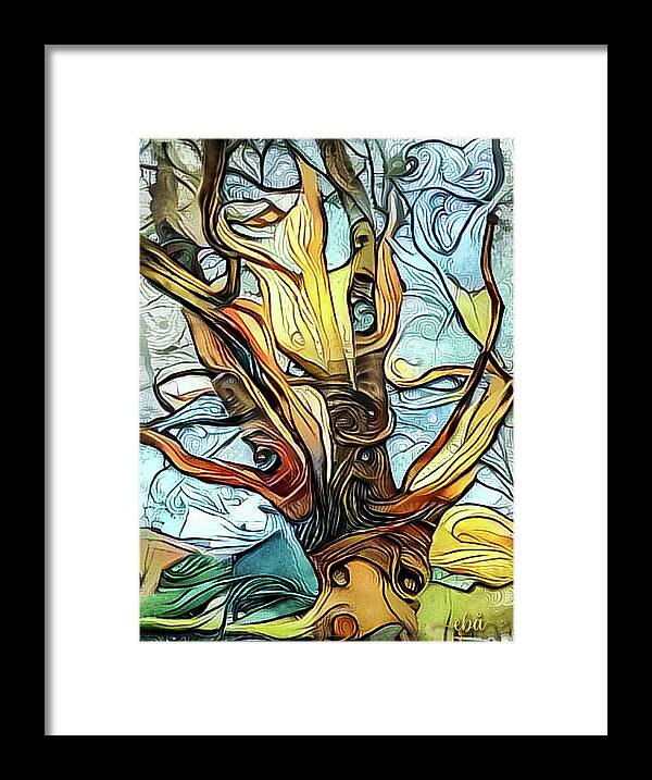 Tree Framed Print featuring the digital art Tree diddle dee by Elaine Berger