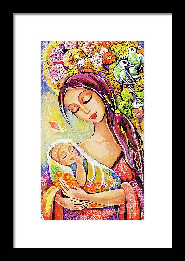 Mother And Child Framed Print featuring the painting Tree of Life by Eva Campbell
