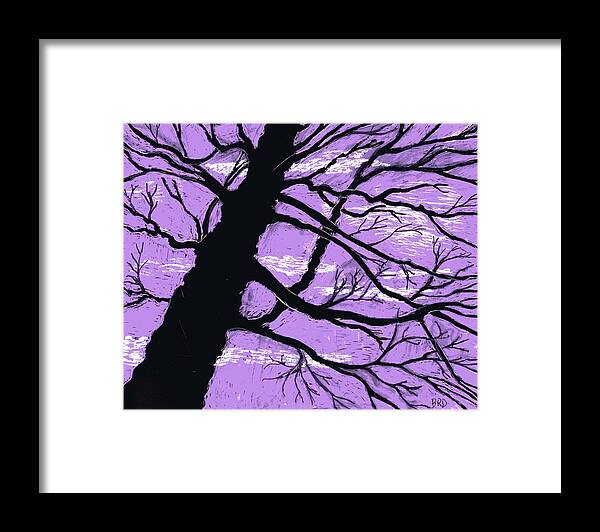 Tree Framed Print featuring the drawing Tree silhouette by Branwen Drew