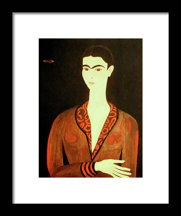 Woman Framed Print featuring the painting Tribute to Frida by Stephanie Moore