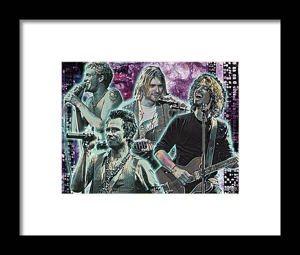 Layne Staley Framed Print featuring the painting Trippin' On A Black Hole Sun With No Excuses On A Plain by Bobby Zeik