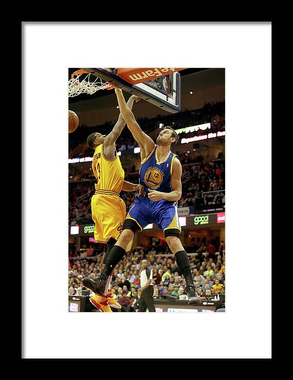 Nba Pro Basketball Framed Print featuring the photograph Tristan Thompson and Andrew Bogut by Mike Lawrie