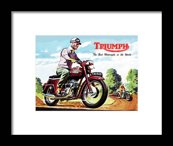 Vintage Motorcycle Framed Print featuring the photograph Triumph 1958 by Mark Rogan