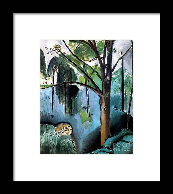Trivaux Pond Framed Print featuring the painting Trivaux Pond by Henri Matisse 1917 by Henri Matisse